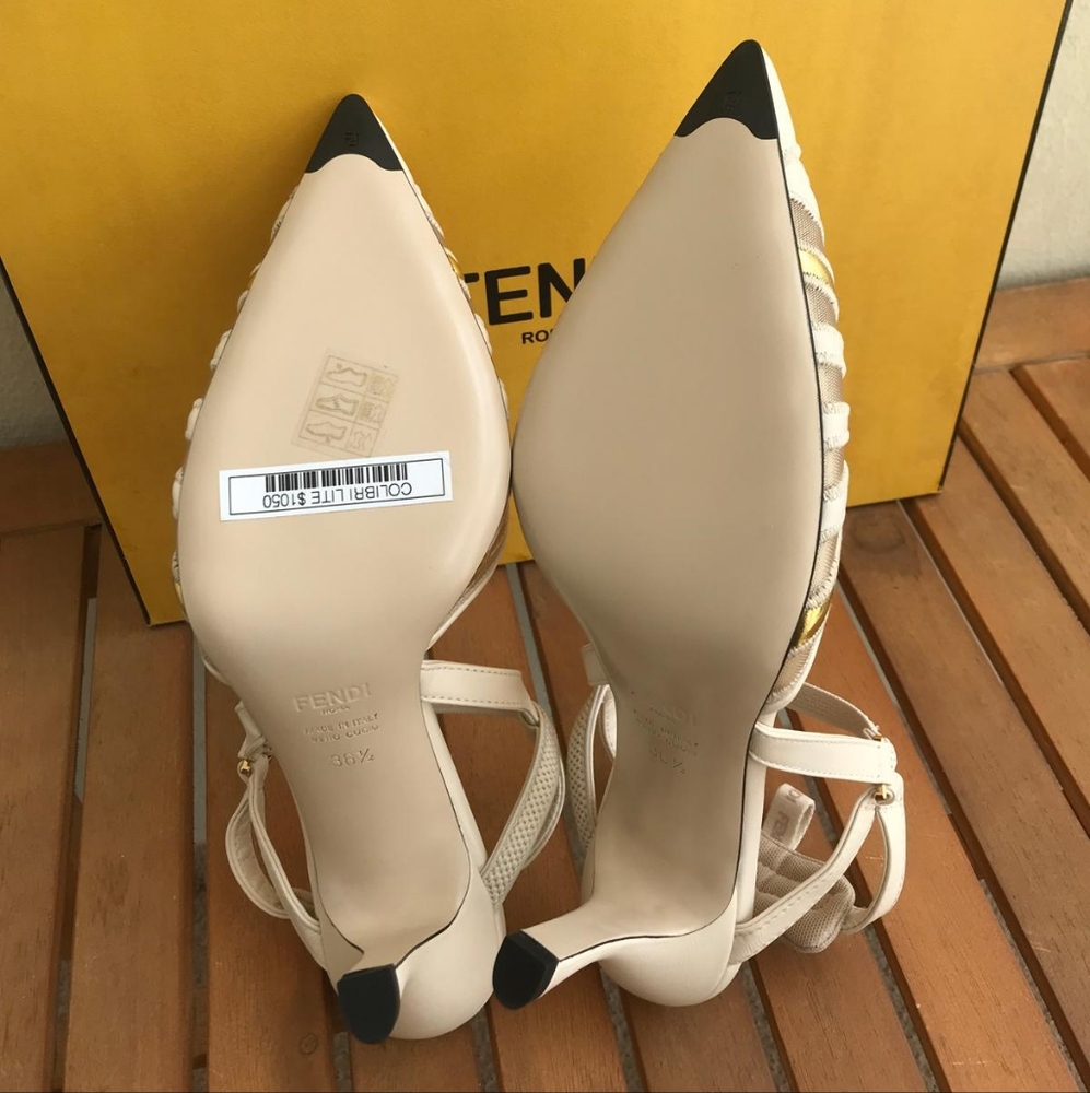 New - 💯 Original FENDI Colibri Lite Mixed Media Pump - Picture 9 of 16